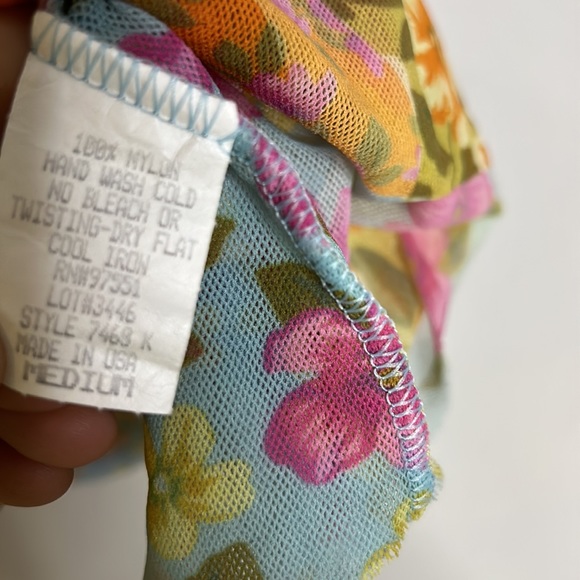 Vintage Sweet Pea Medium Mesh Peplum floral women’s tank top - Picture 7 of 9